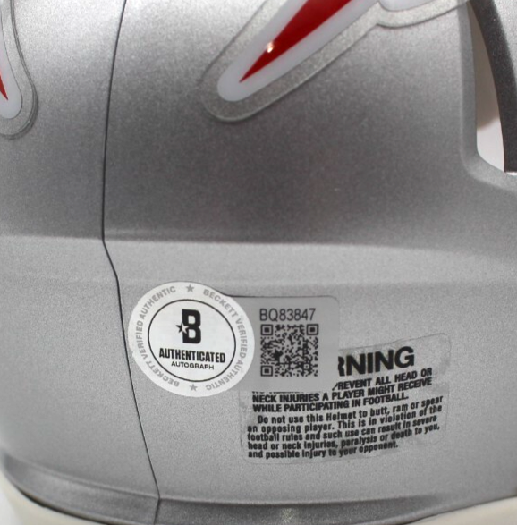 Joe Thuney New England Patriots Signed Mini Football Helmet w/Beckett BQ83847