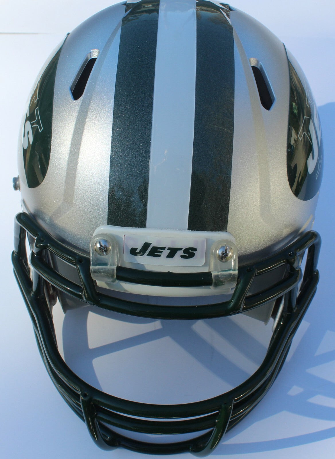 New York Jets Custom Speed Blaze Football Helmet QB Decals Used Sam Darnold