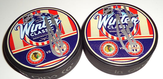 Tim Gleason signed 2015 Winter Classic Capitals Souvenir dualing puck w/coa