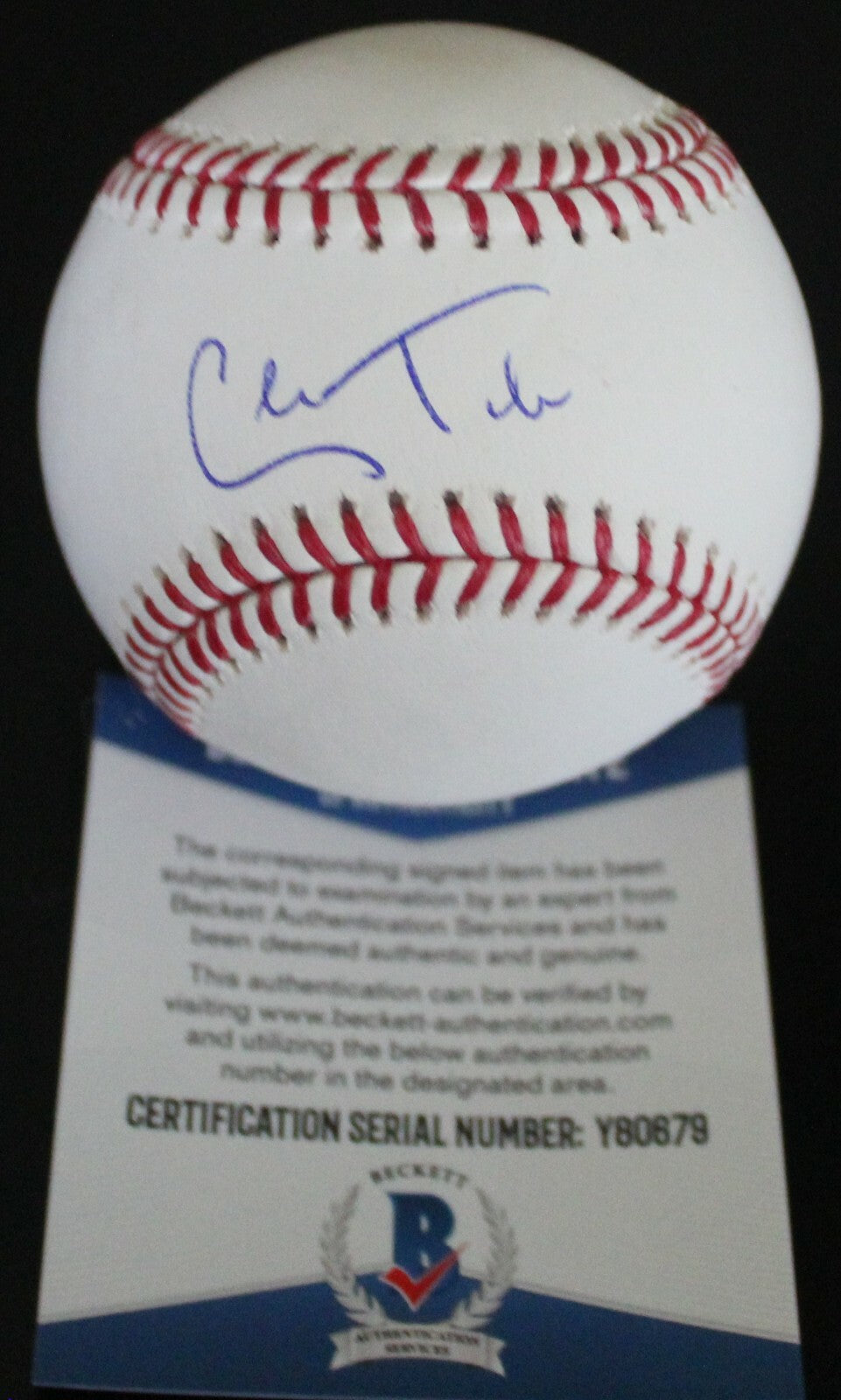 Cole Tucker Pittsburgh Pirates Signed Major League Baseball W/Beckett COA Y80679