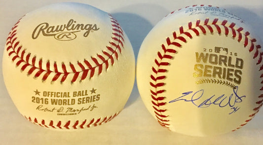 Zach McAllister Signed 2016 World Series Baseball w/COA Cleveland Indians