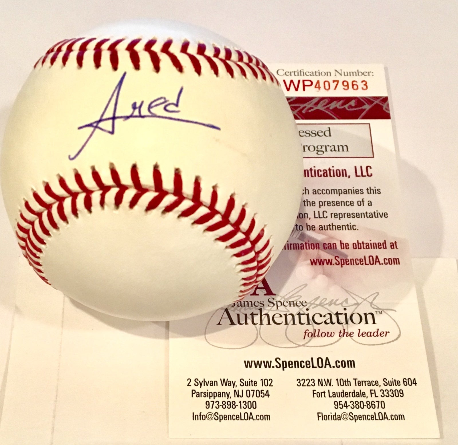 Amed Rosario Signed Official Major League Baseball w/JSA COA New York Mets