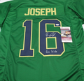 Brandon Joseph Signed Custom Green Notre Dame Football Jersey w/JSA COA Proof #1
