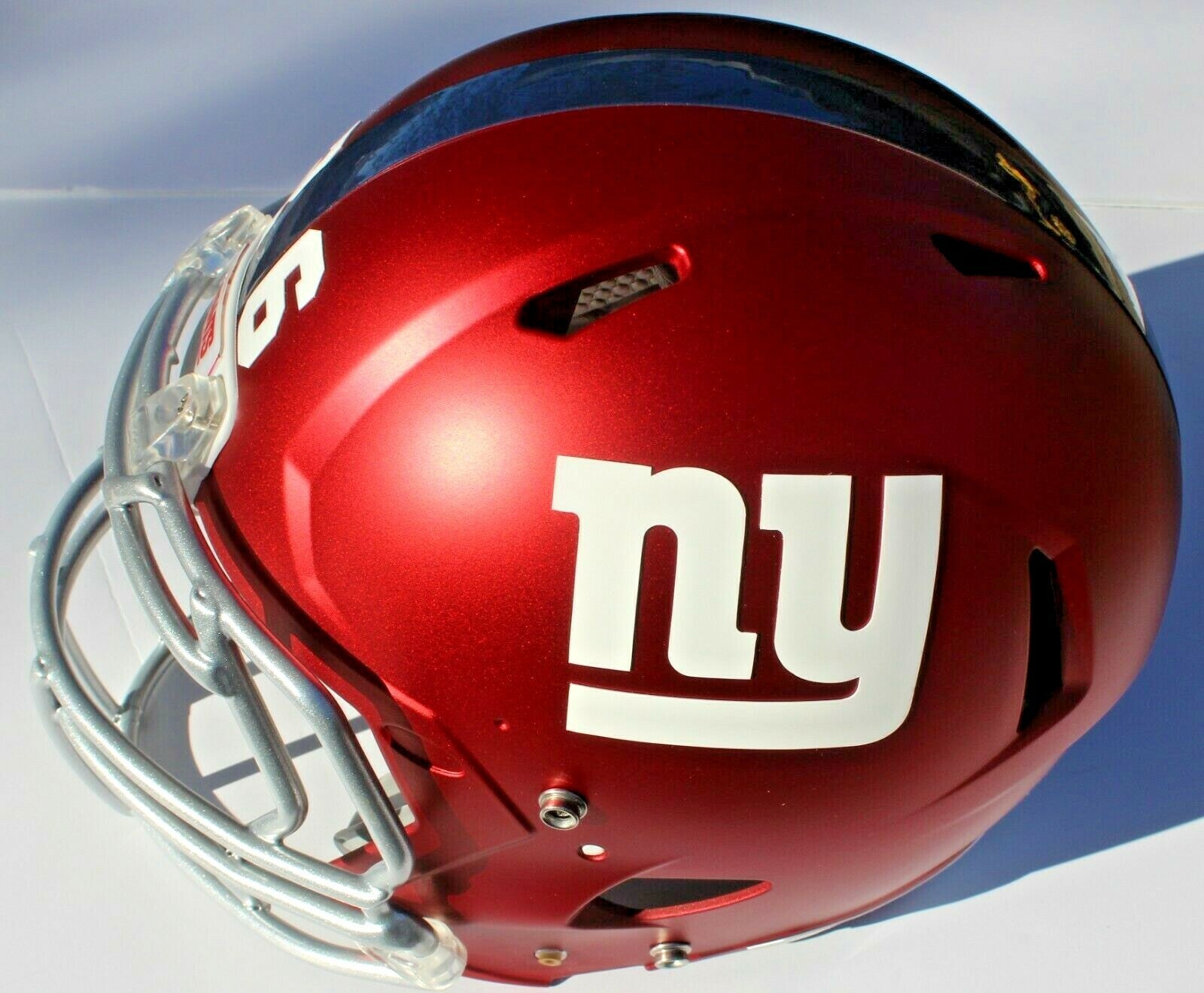 New York Giants Custom Speed Blaze Football Helmet QB Decals Used Barkley