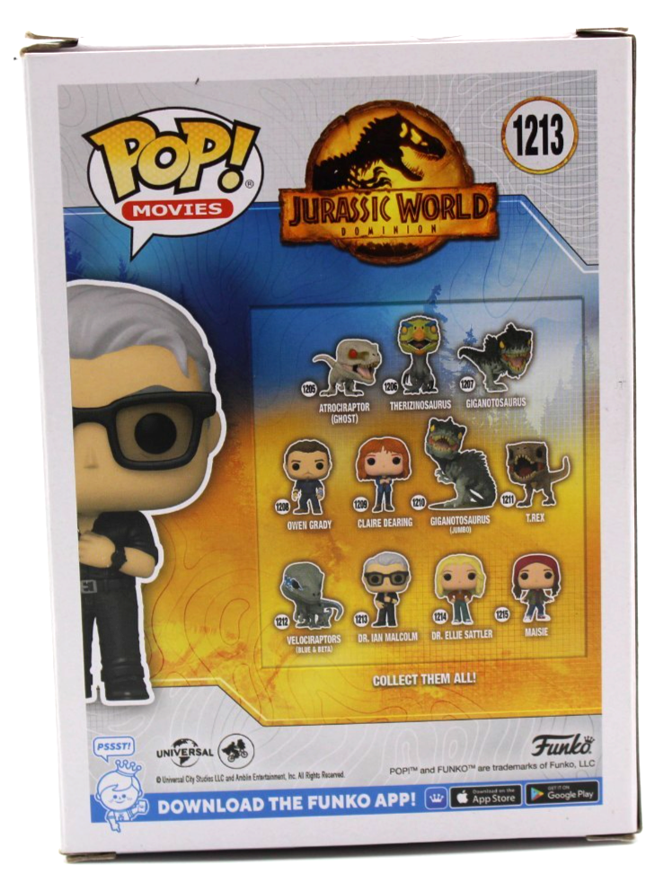 Jeff Goldblum Signed Jurassic World Dr. Ian 1213 Funko Pop w/Beckett COA BT78239