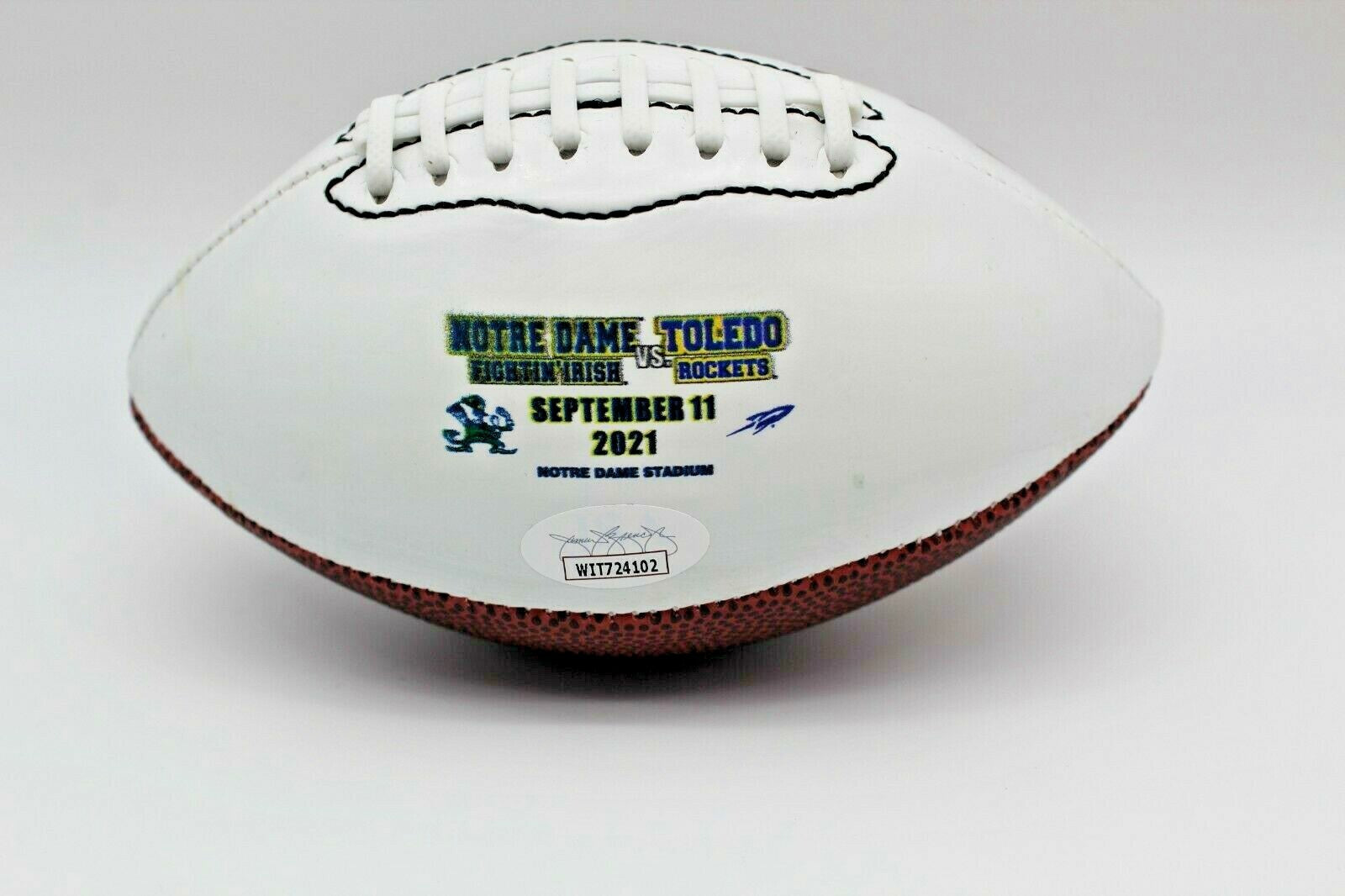 Kyle Hamilton Signed Notre Dame Fighting Irish MINI Football w/JSA COA 9/11/21