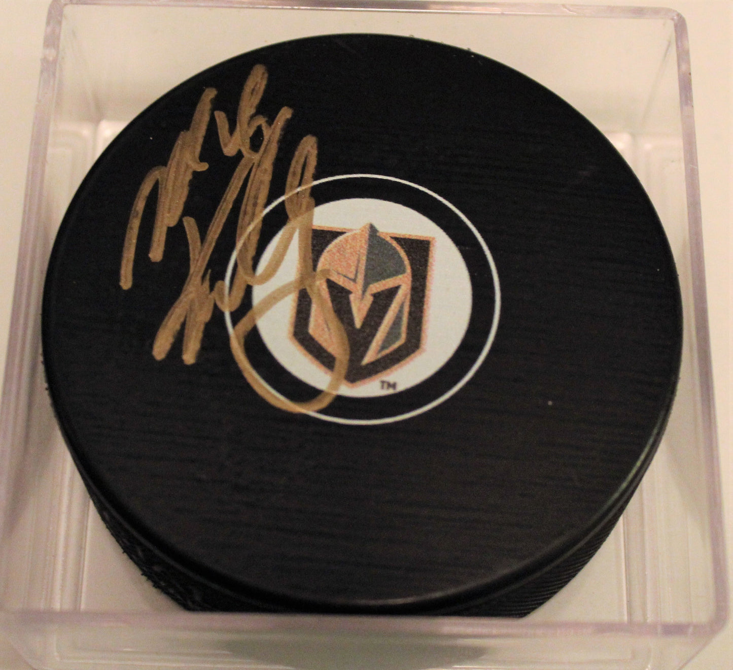 Mike Kelly Signed 2018 Vegas Golden Knights Autograph Puck w/COA Vegas Strong