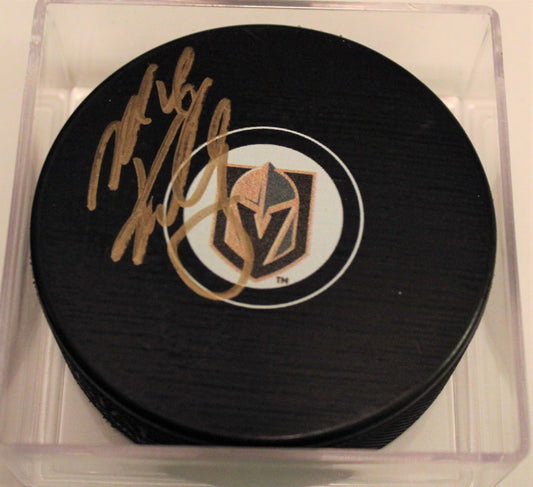 Mike Kelly Signed 2018 Vegas Golden Knights Autograph Puck w/COA Vegas Strong