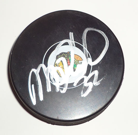 Michal Rozsival signed 2016-17 Chicago Blackhawks souvenir puck w/coa #32