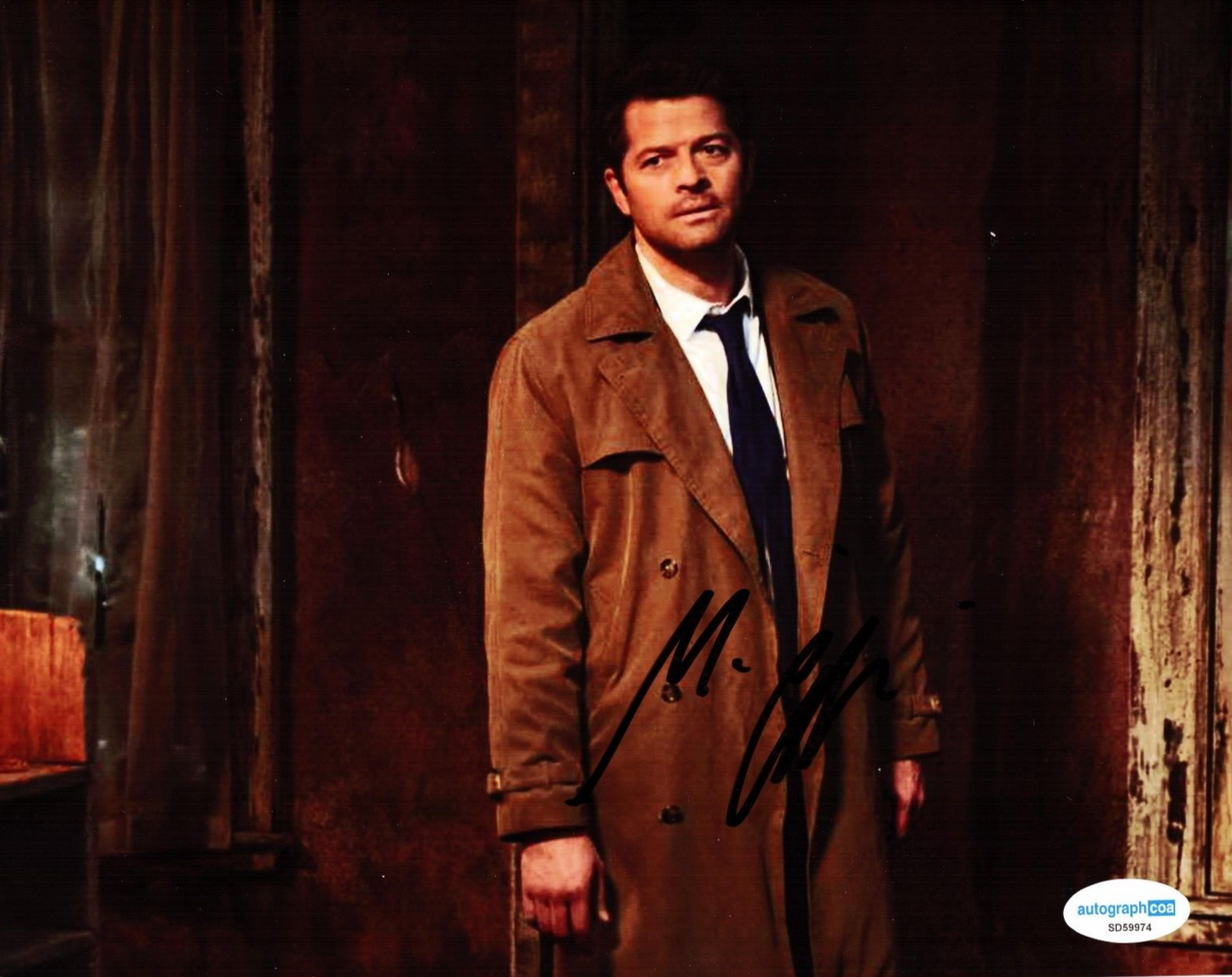 Misha Collins Supernatural TV Show Castiel Signed 8x10 Photo w/ACOA SD59974