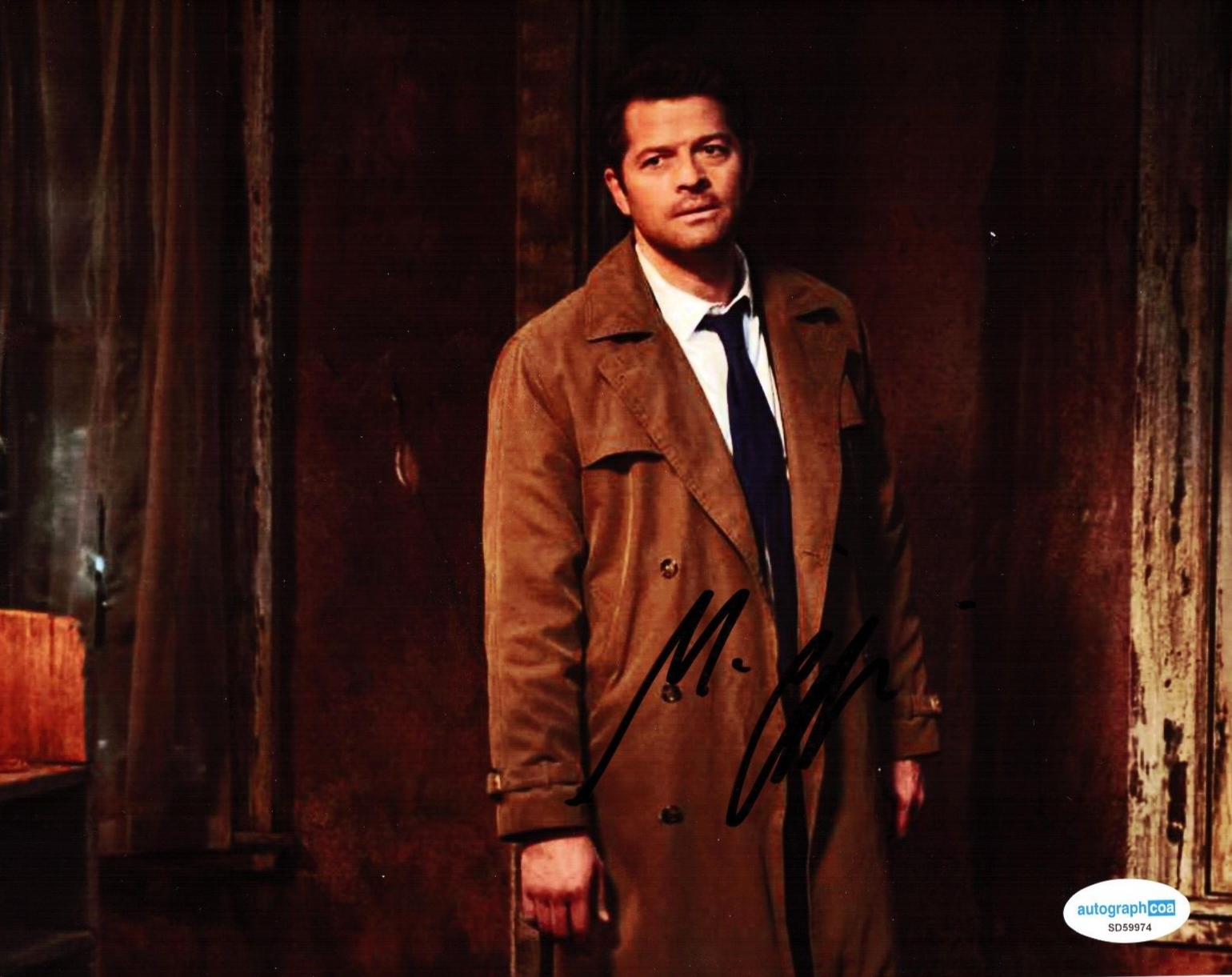 Misha Collins Supernatural TV Show Castiel Signed 8x10 Photo w/ACOA SD59974