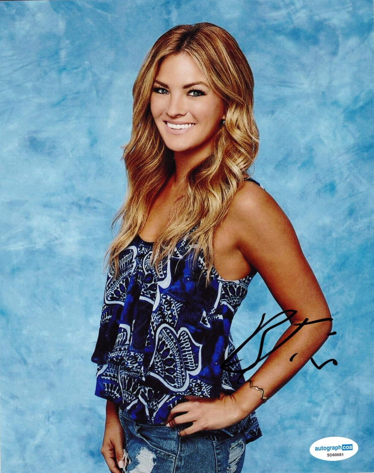 Becca Tilley The Bachelor TV Show Contestant Signed 8x10 Photo w/ACOA SD60081
