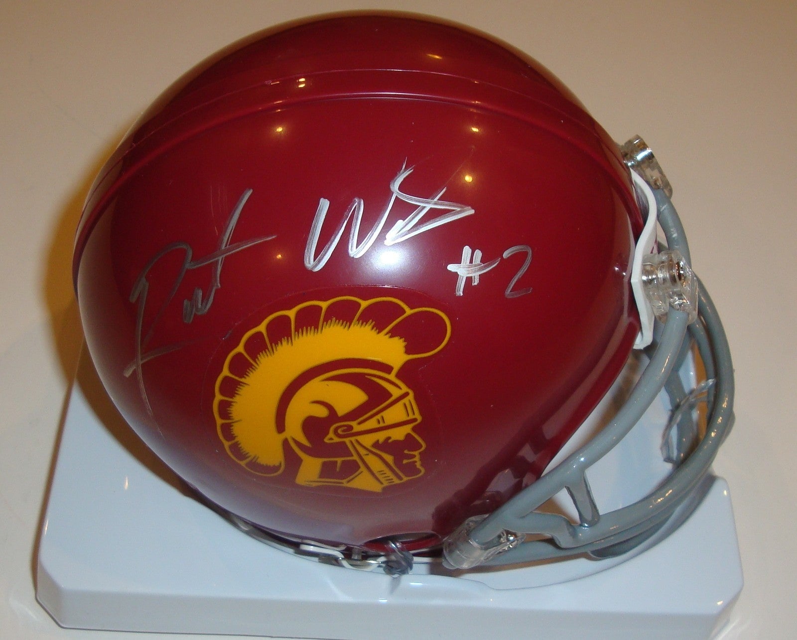 Robert Woods Signed USC Trojans Mini Helmet w/COA 2012 Heisman Fight On!