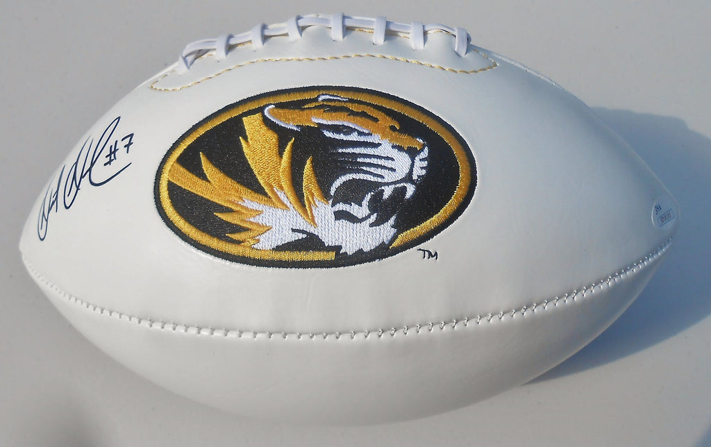 Maty Mauk Signed Missouri Tigers Logo Football w/JSA Signature Debut C