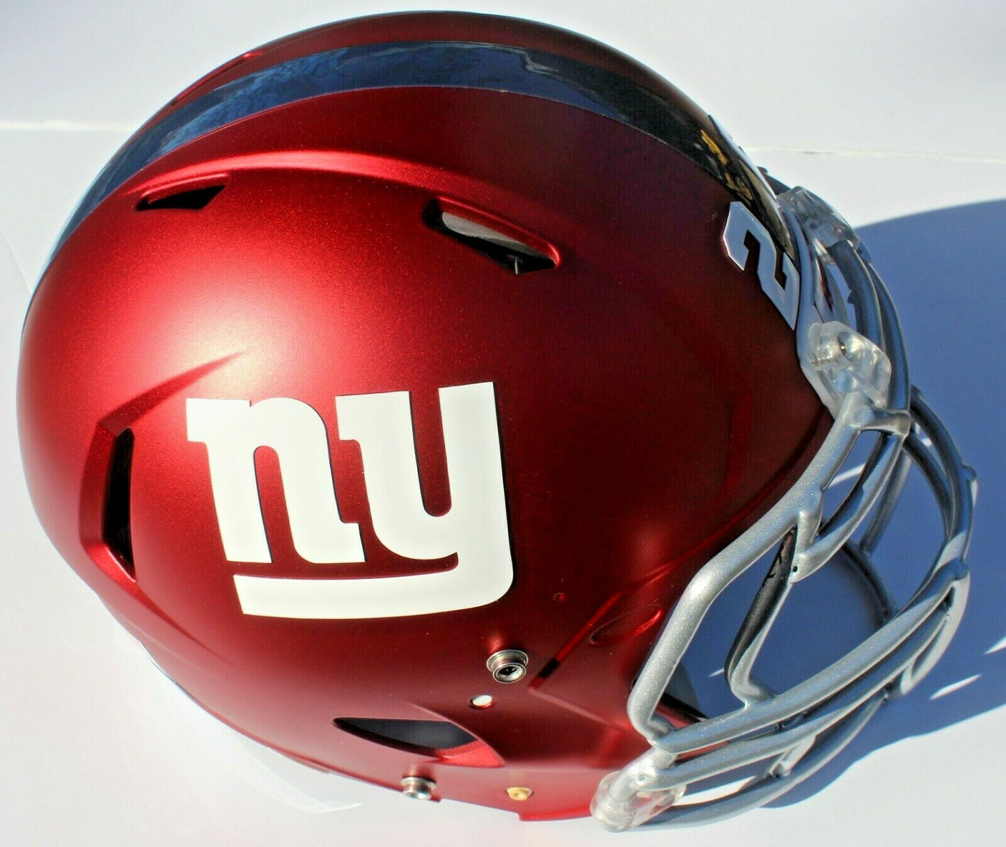 New York Giants Custom Speed Blaze Football Helmet QB Decals Used Barkley