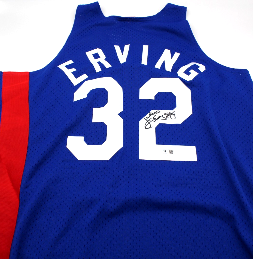 Julius Erving Signed New York Nets Brand New XL Jersey W/Beckett BAS COA BT56246