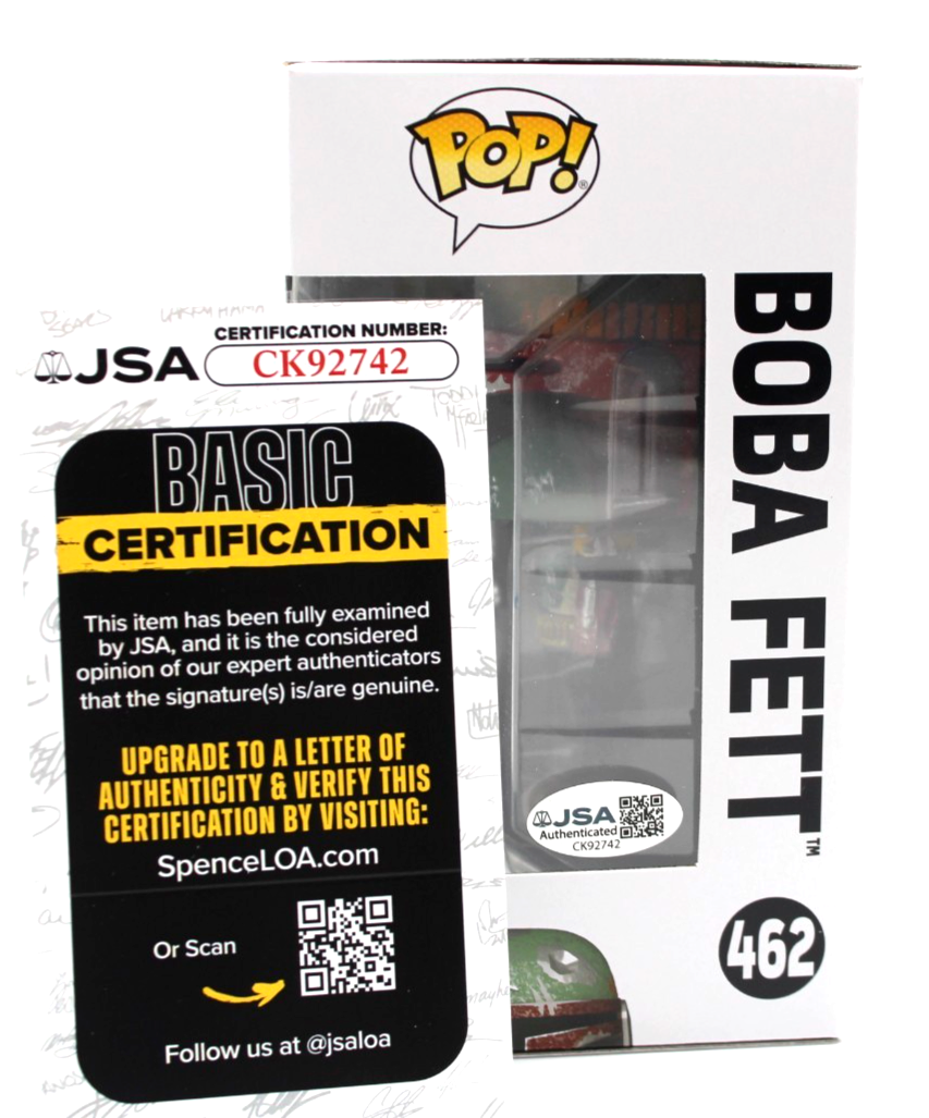 Temuera Morrison Signed Boba Fett Star Wars 462 Funko Pop w/JSA COA CK92742