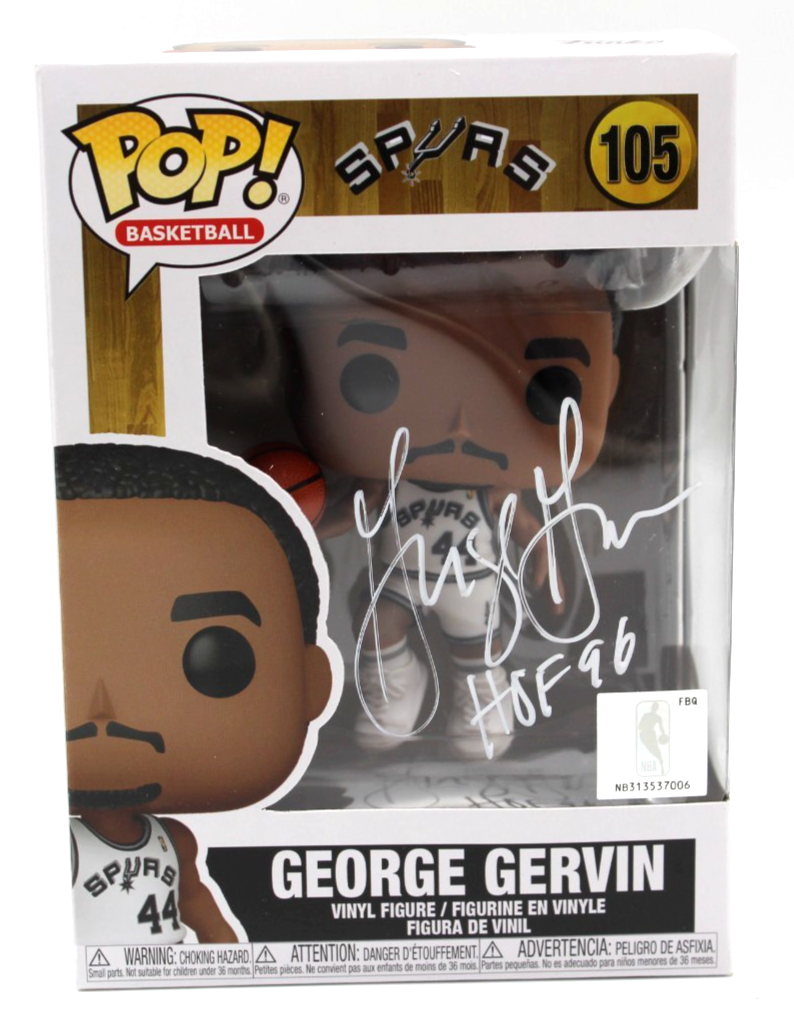 George Gervin Signed San Antonio Spurs 105 Funko Pop w/JSA COA WB748531
