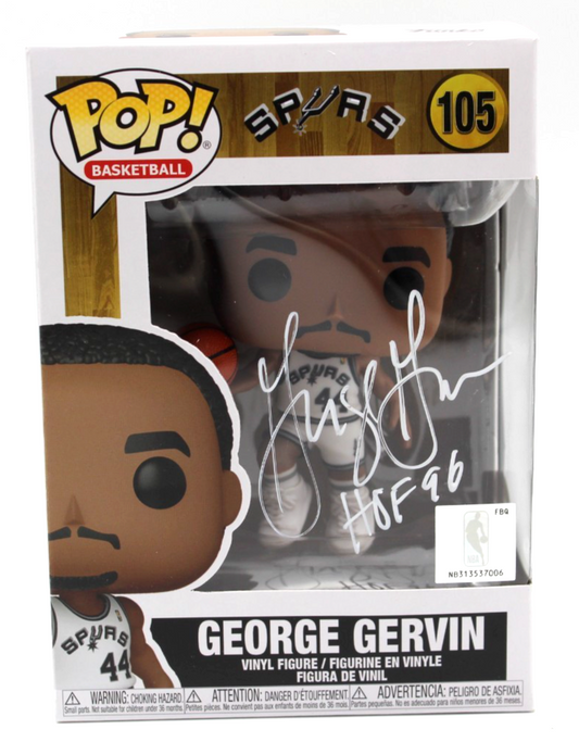 George Gervin Signed San Antonio Spurs 105 Funko Pop w/JSA COA WB748531