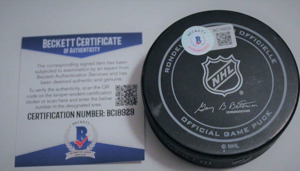 Nolan Allan Signed Chicago Blackhawks Game Hockey Puck w/Beckett COA BC18929