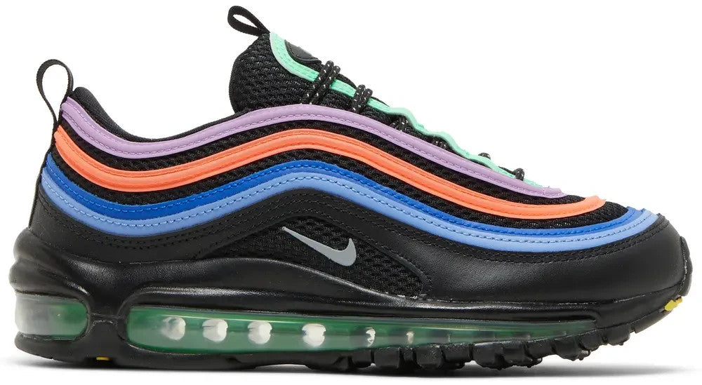 Size 6 Women's Nike Air Max 97 BLACK PINK PURPLE ELECTRO GREEN CW6028-001 NEW