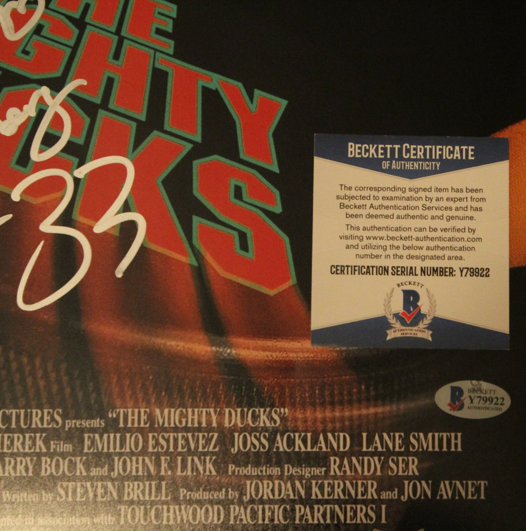 Shaun Weiss Signed Mighty Ducks Movie Poster 12x18 Photo w/Beckett COA Goldberg