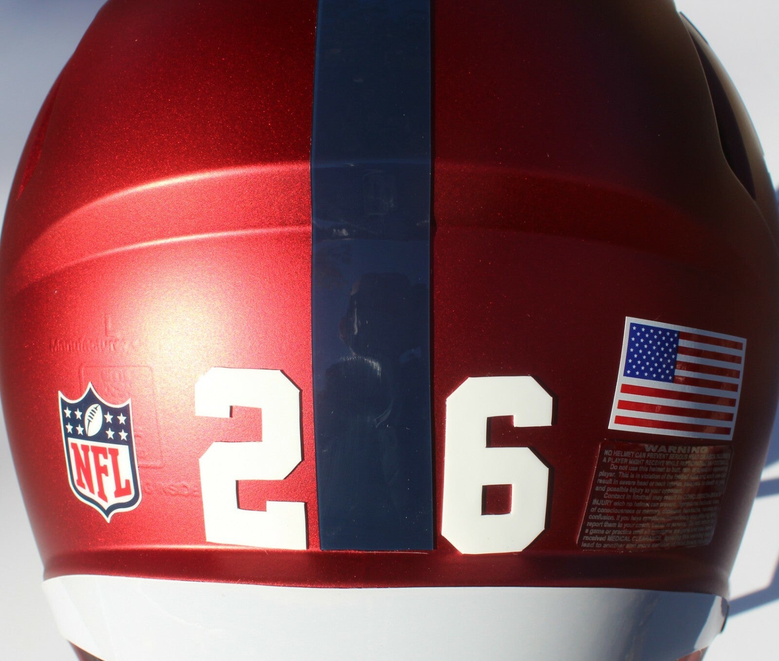 New York Giants Custom Speed Blaze Football Helmet QB Decals Used Barkley