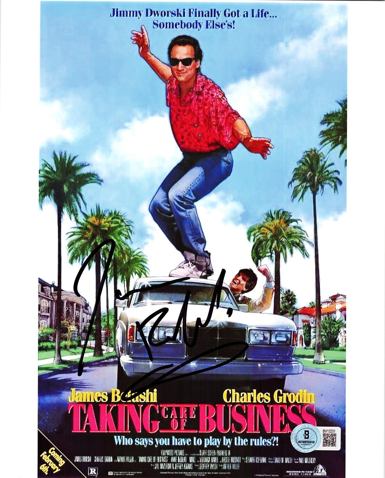 Jim Belushi Signed Taking Care of Business 8x10 Photo w/Beckett BAS COA BV13231