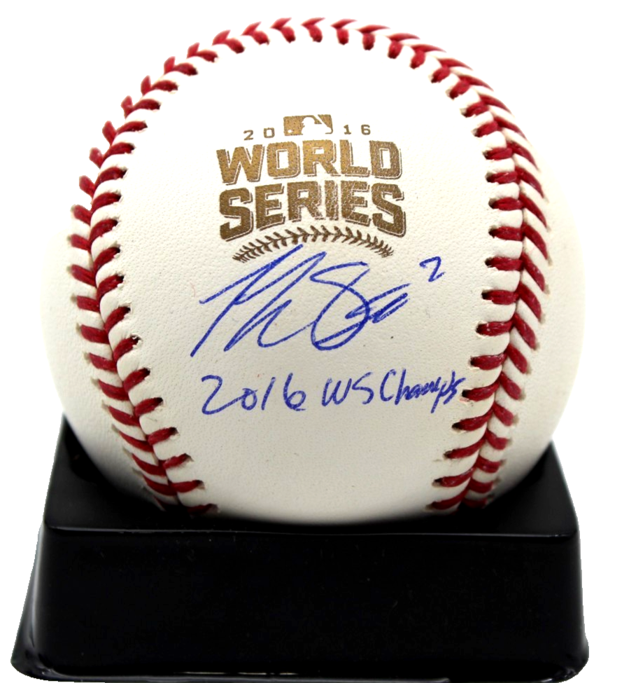 Tommy La Stella Signed 2016 Chicago Cubs World Series Ball w/BAS COA BY085912