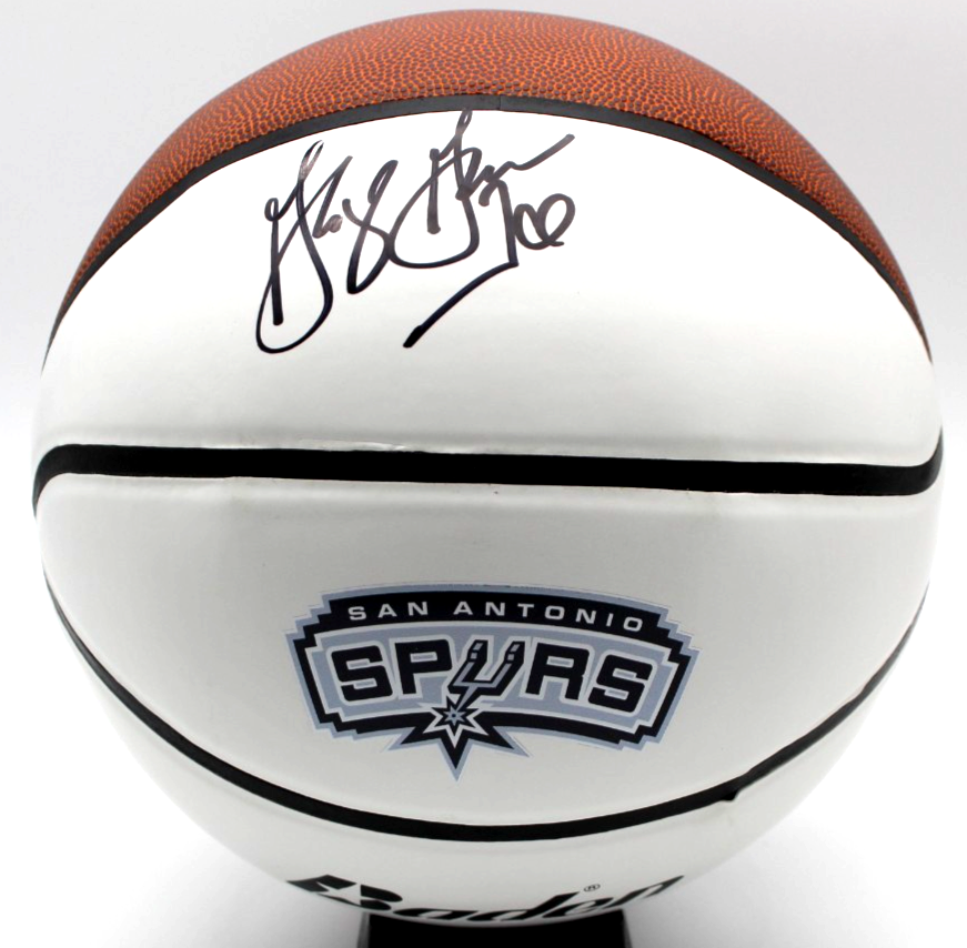 George "Ice" Gervin San Antonio Spurs Signed Logo Basketball W/JSA COA WB748541