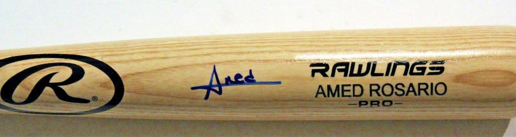 Amed Rosario Cleveland Guardians Signed Rawlings Baseball Bat W/JSA COA Blonde