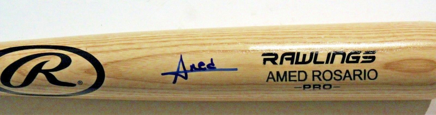 Amed Rosario Cleveland Guardians Signed Rawlings Baseball Bat W/JSA COA Blonde