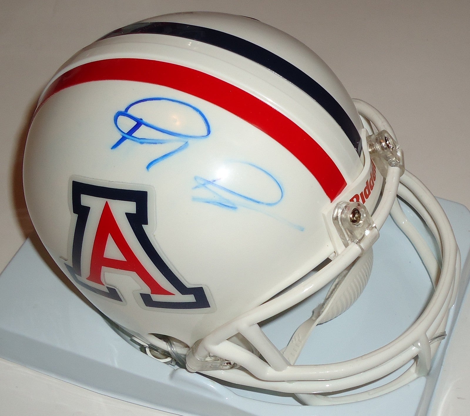 Rich Rodriguez signed Arizona Wildcats mini football helmet W/Coa