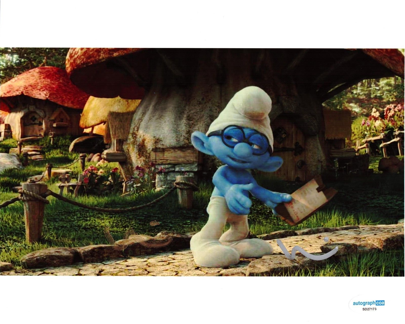 Fred Armisen Signed Smurfs Movie Brainy 8x10 Photo w/ACOA SD27173