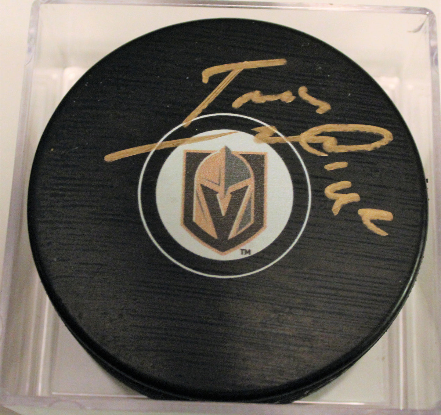 Tomas Nosek Signed 2017-18 Vegas Golden Knights Autograph Puck w/COA #2