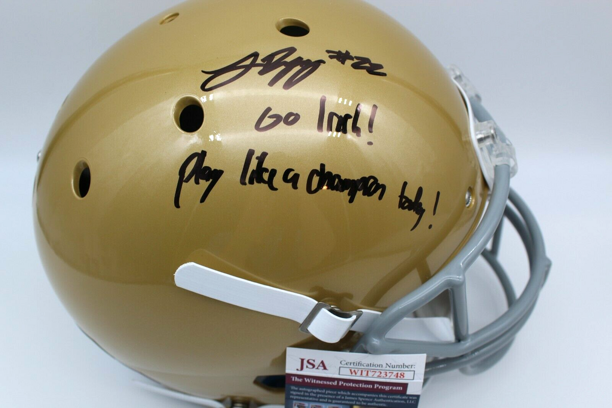 Logan Diggs Signed Notre Dame Fighting Irish Full Size Helmet w/JSA COA F/S #3