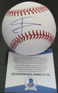Willie Calhoun Signed Rangers Major League Baseball W/Beckett COA V77795