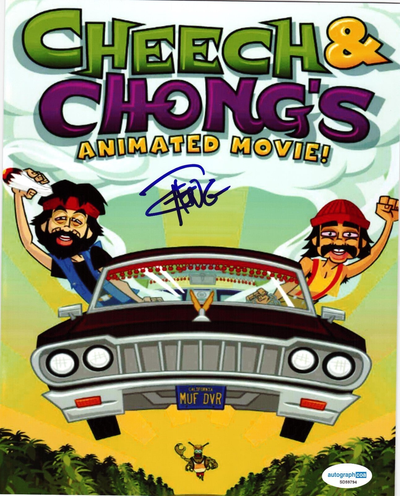 Tommy Chong Up In Smoke Cheech & Chong Signed 8x10 Photo w/ACOA SD59794