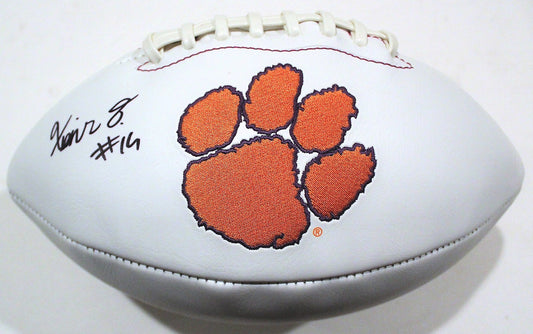 Xavier Thomas Clemson Tigers Signed Logo Football W/COA