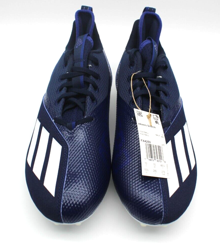 Adidas Adizero Scorch Football Cleats Blue White FX4250 Men's Size 10.5 NEW
