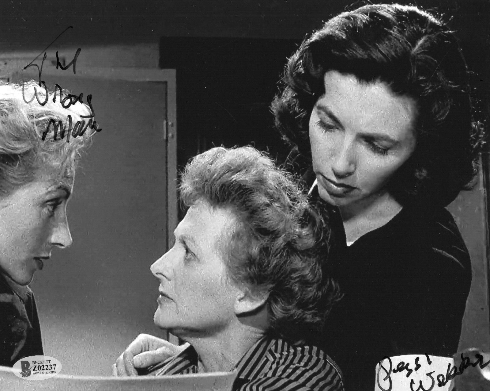 Peggy Webber Signed The Wrong Man Miss Dennerly 8x10 Photo w/Beckett COA Z02237