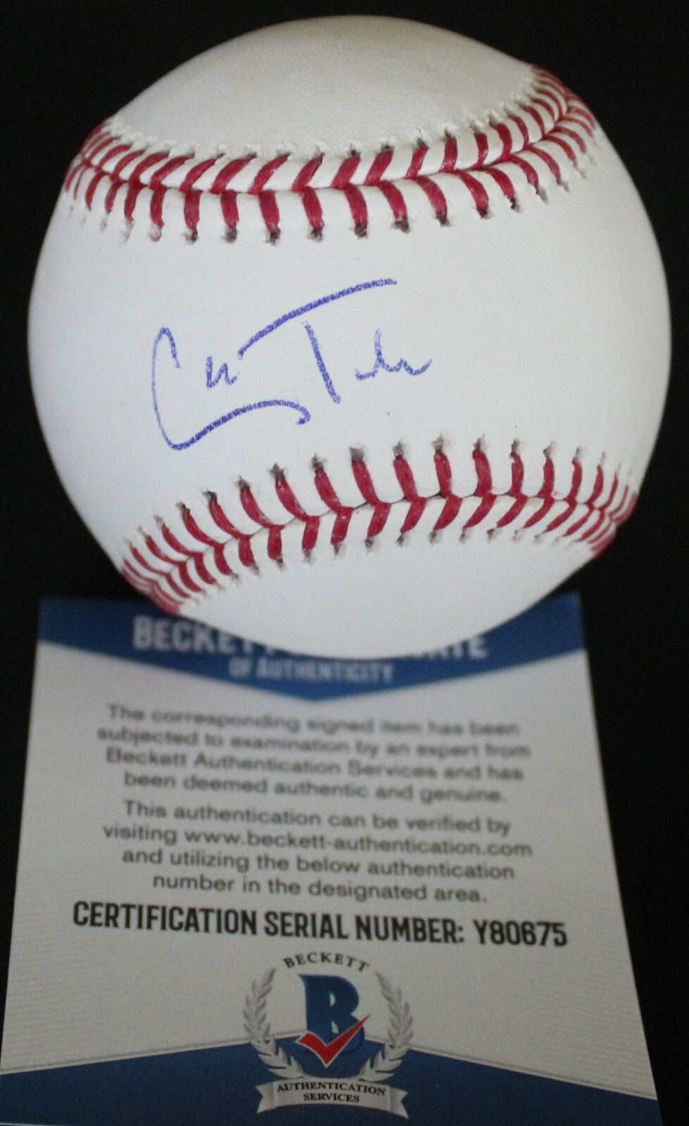 Cole Tucker Pittsburgh Pirates Signed Major League Baseball W/Beckett COA Y80675