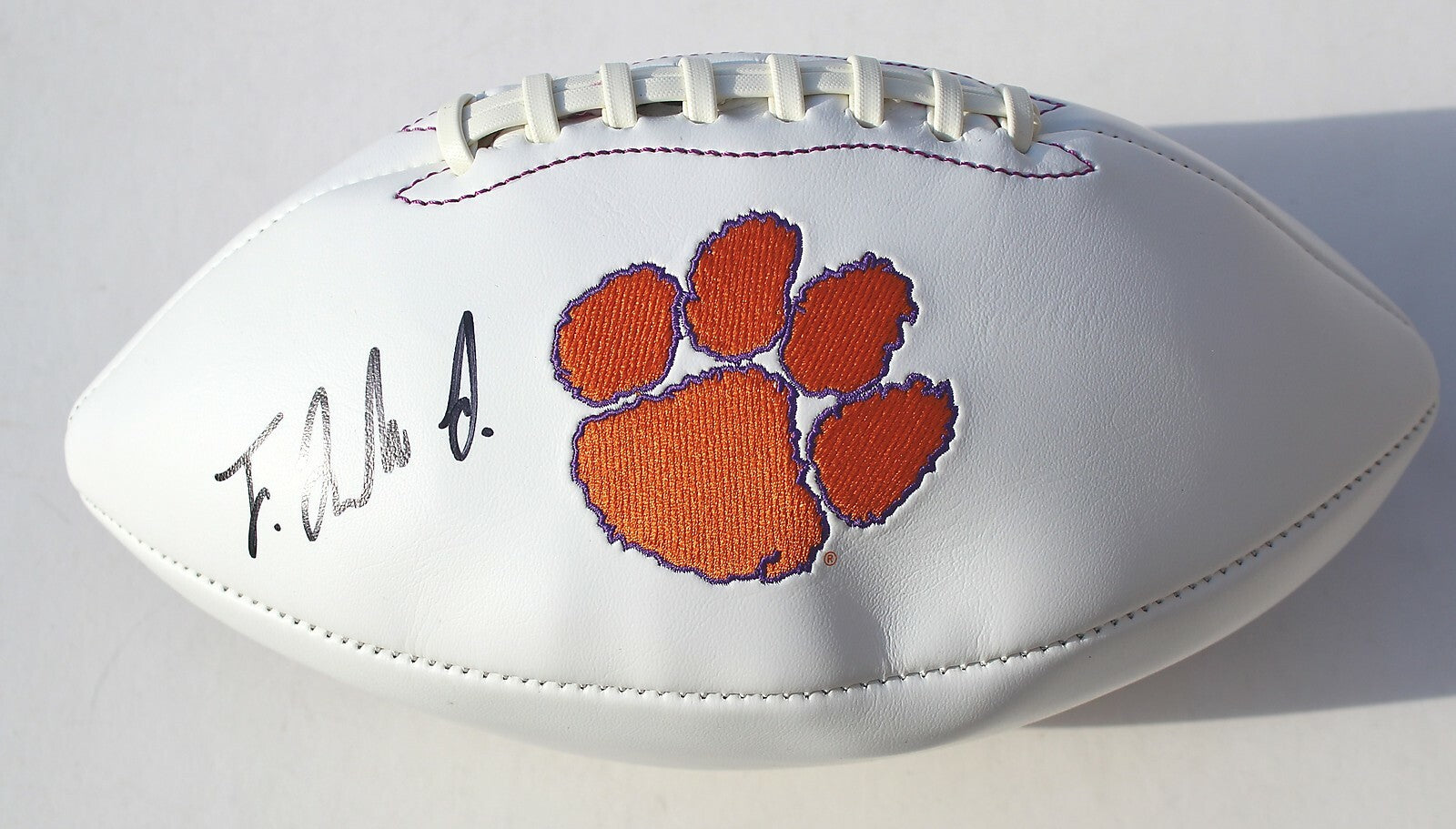 Frank Ladson Clemson Tigers Signed Full Size Logo Football W/COA C