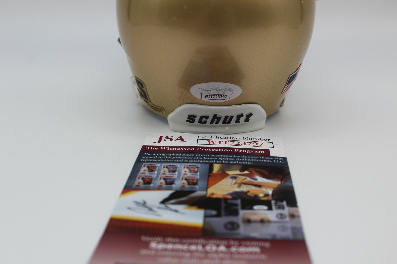 Logan Diggs Signed Notre Dame Fighting Irish Mini Helmet w/JSA COA Witness 