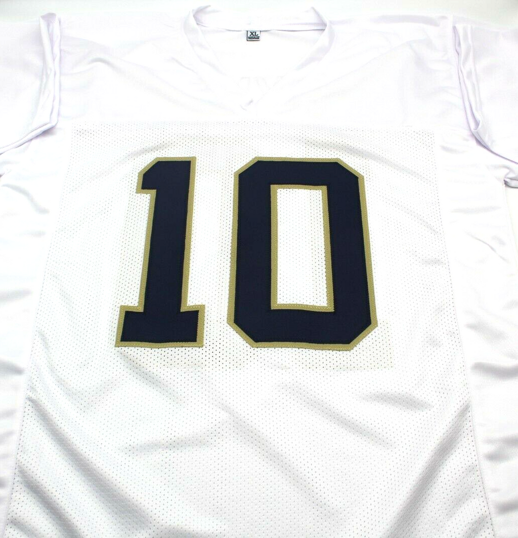 Drew Pyne Signed Custom White Notre Dame Football Jersey PLACT! Proof w/JSA