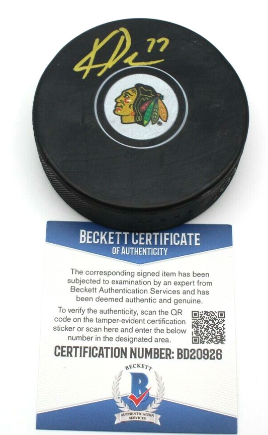 Kirby Dach Signed Chicago Blackhawks Hockey Puck w/Beckett COA BD20926