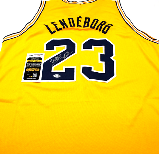 Yaxel Lendeborg Signed Custom Michigan Wolverines Jersey w/JSA COA CR86415