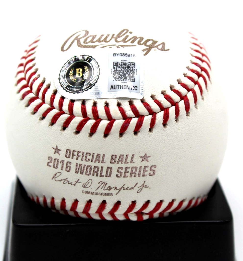 Travis Wood Signed 2016 Chicago Cubs World Series Ball w/Beckett COA BY085915