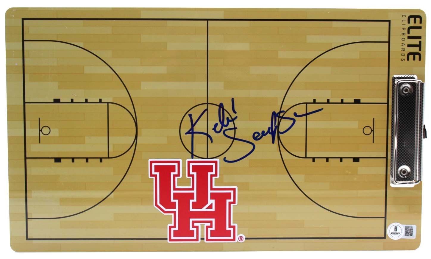 Kelvin Sampson Signed Houston Cougars Clipboard/Play w/Beckett COA BAS BS38139