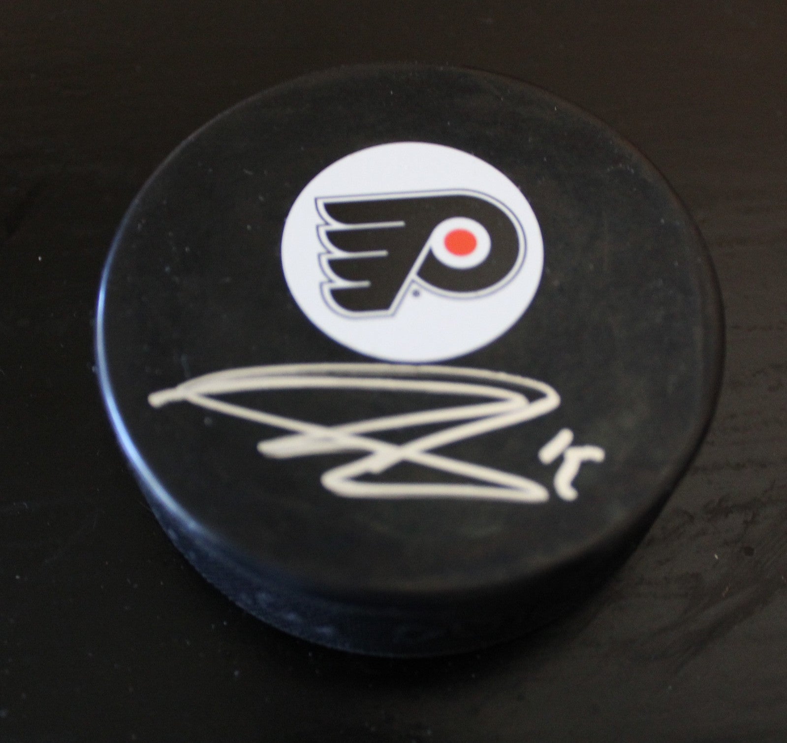 Nolan Patrick Signed Philadelphia Flyers Hockey Puck w/COA #2 Overall Pick